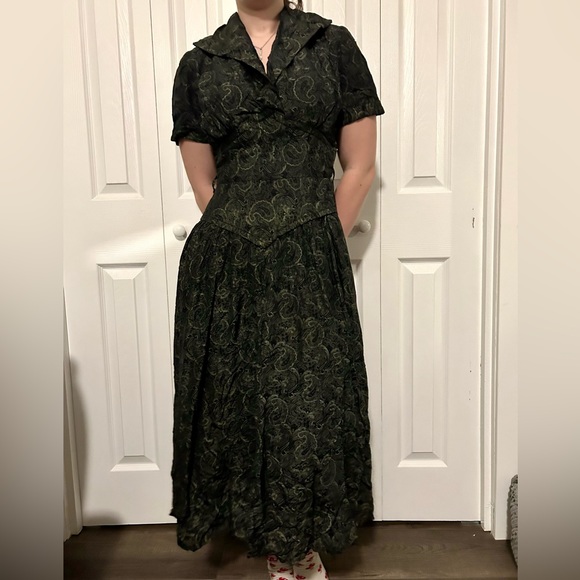 Handmade Vintage Paisley Dress - Picture 3 of 4